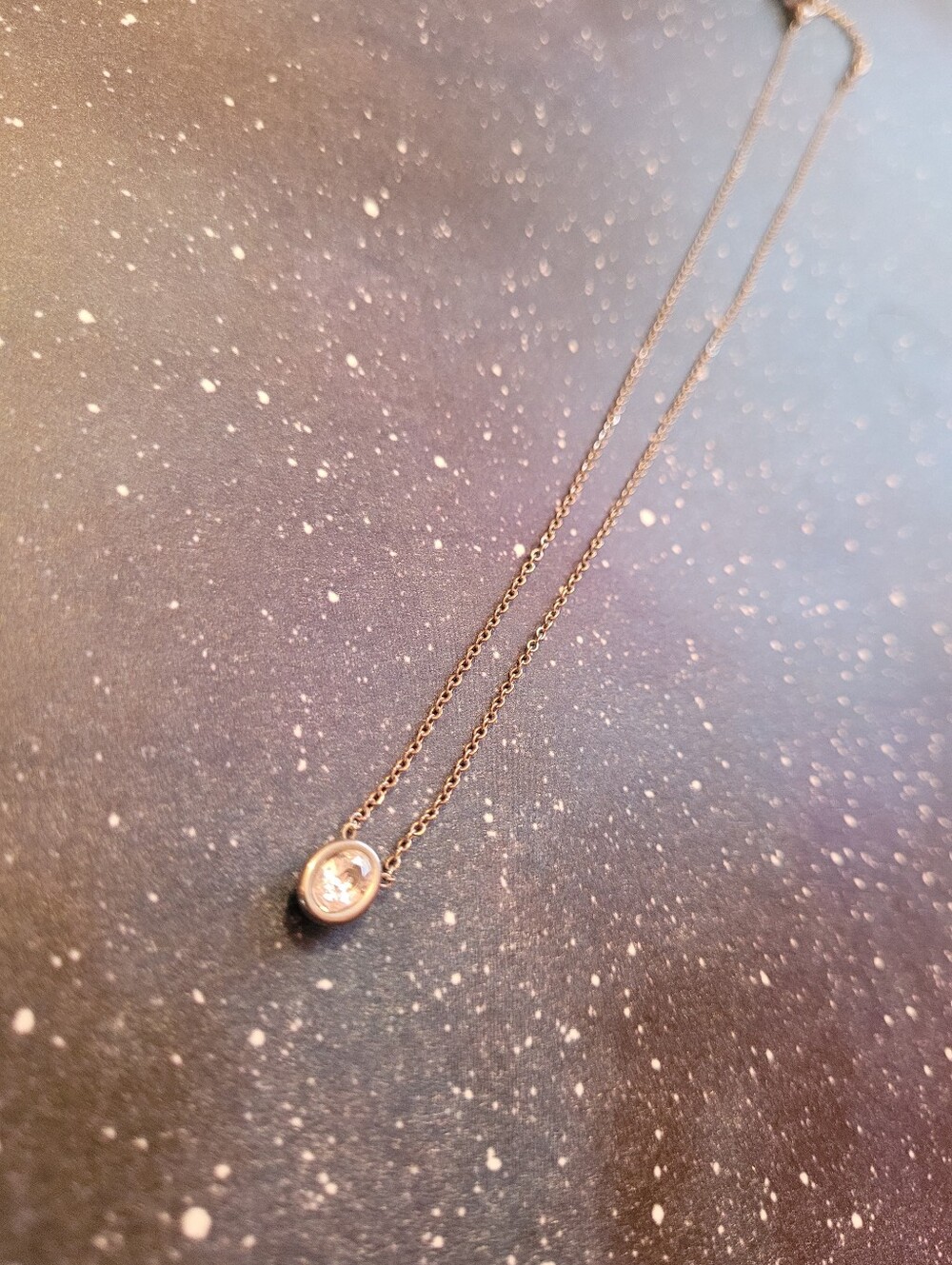 Delicate Silver Solitaire Pendant Necklace
